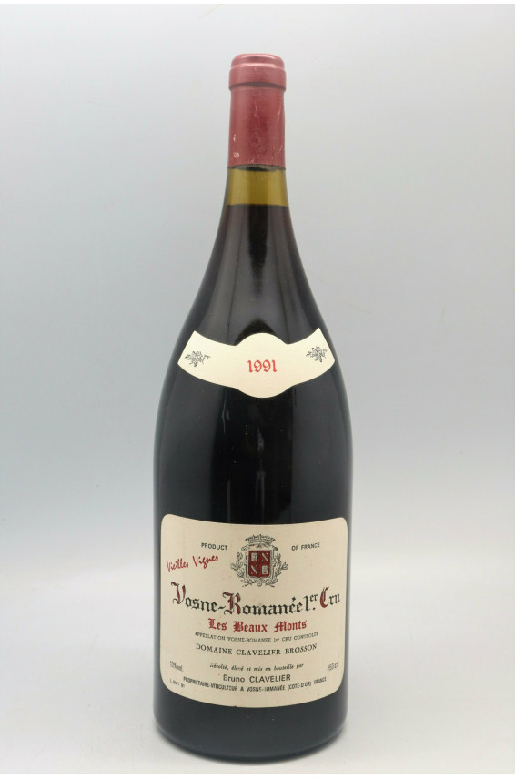 Bruno Clavelier Vosne Romanée 1er cru Les Beaux Monts Vieilles Vignes 1991 Magnum