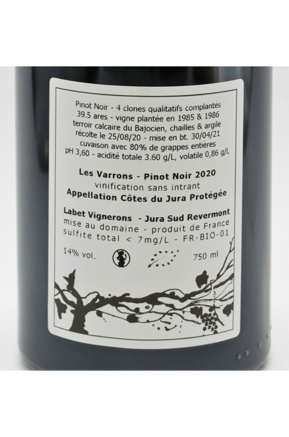 Labet Côtes du Jura Pinot Noir Les Varrons Sélection Clonale 2020