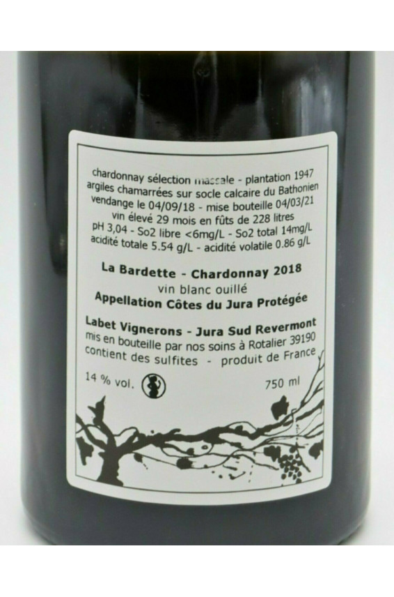 Labet Côtes du Jura Chardonnay La Bardette 2018