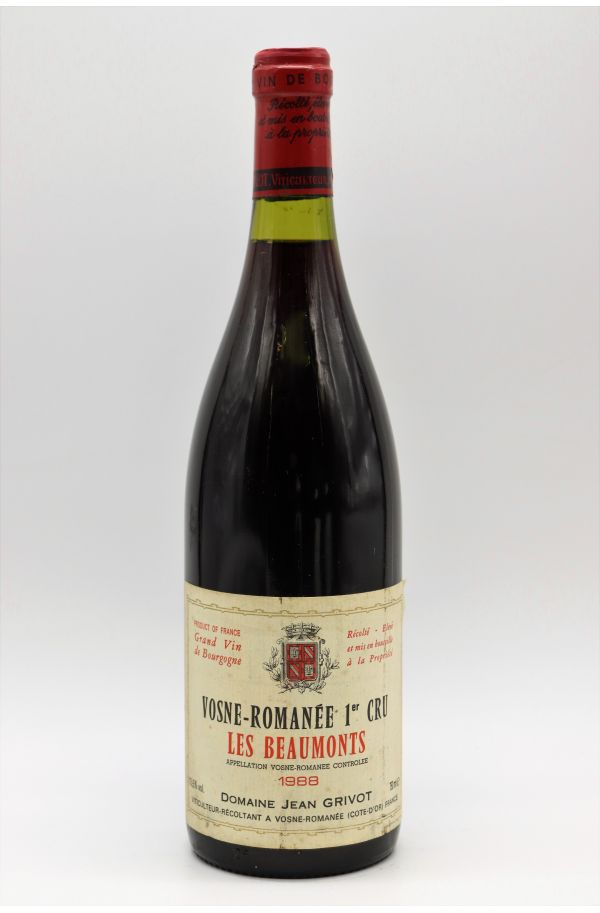 Jean Grivot Vosne Romanée 1er cru Les Beaumonts 1988