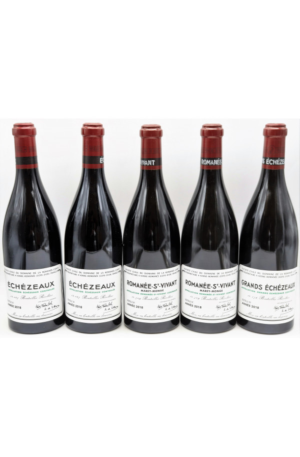 Romanée Conti 2018 Sortimento 10 garrafas (1 RC, 3 T, 1 R, 2 RSV