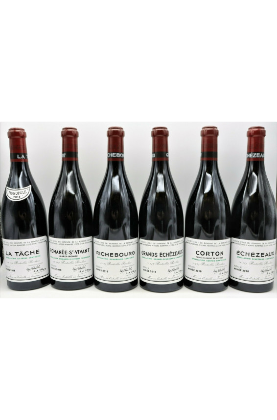Romanée Conti 2018 Assortiment 6 bouteilles (1T, 1R, 1RSV, 1GE, 1E, 1C)