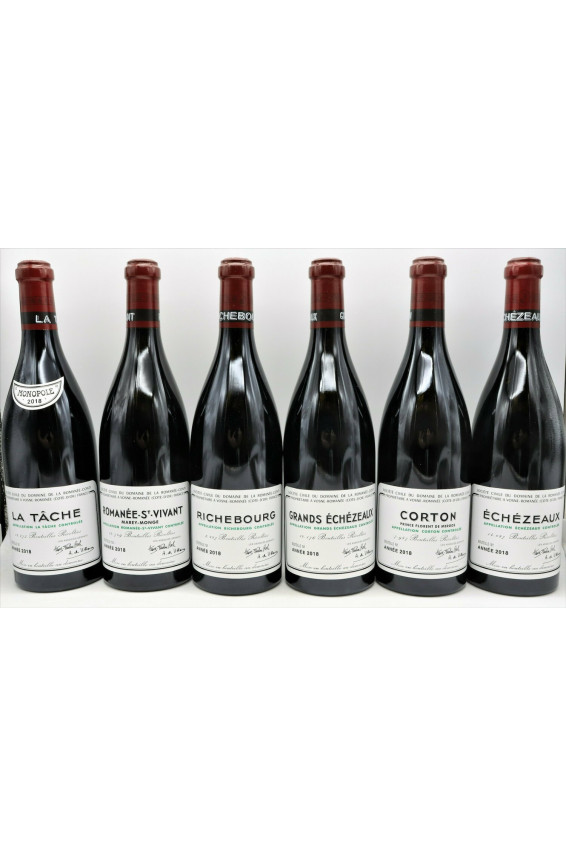 Romanée Conti 2018 Assortment 6 bottles (1T, 1R, 1RSV, 1GE, 1E, 1C)