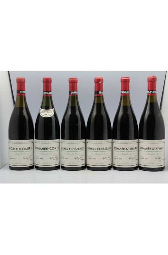 Romanée Conti 1992 Assortiment 12 bottles (1 RC, 3T, 1R, 2RSV, 2GE, 3E)