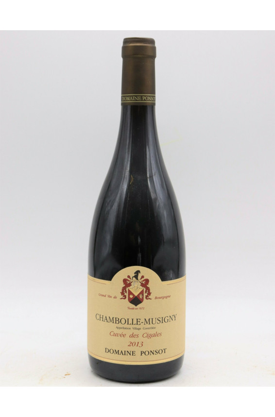 Ponsot Chambolle Musigny Cuvée des Cigales 2013
